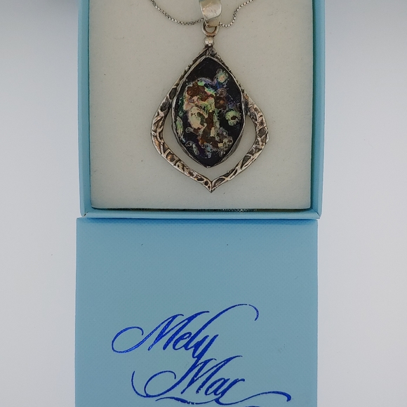 Sterling Silver Roman Glass One of a Kind Necklace - Picture 4 of 4